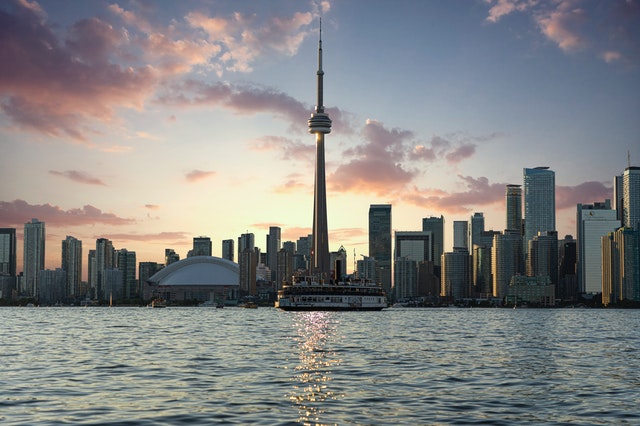 Toronto skyline with view of water