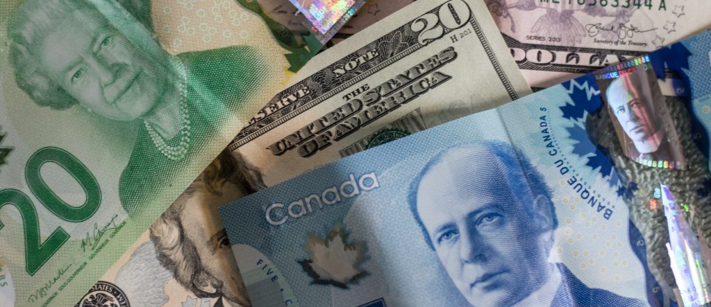 Canadian and American currency